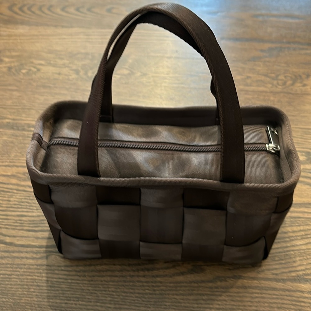 Harveys Woven Ribbon Tote in Dark Brown